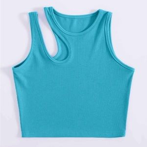 Turquoise crop top from shein size S